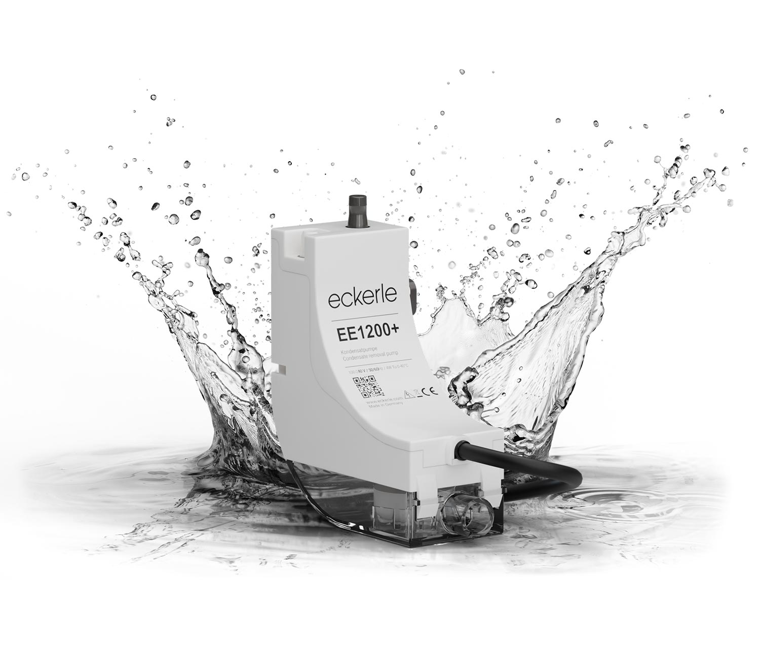 EE1200+ Kondensatpumpen-Set mit Wasserspritzer – robuste Membranpumpe für Klimatechnik
