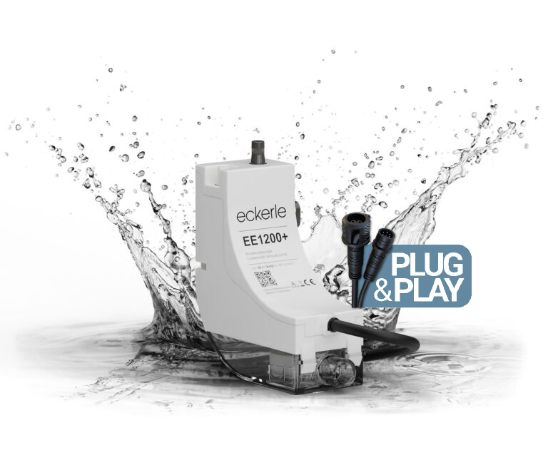 EE1200+ Kondensatpumpen-Set mit Wasserspritzer – robuste Membranpumpe für Klimatechnik