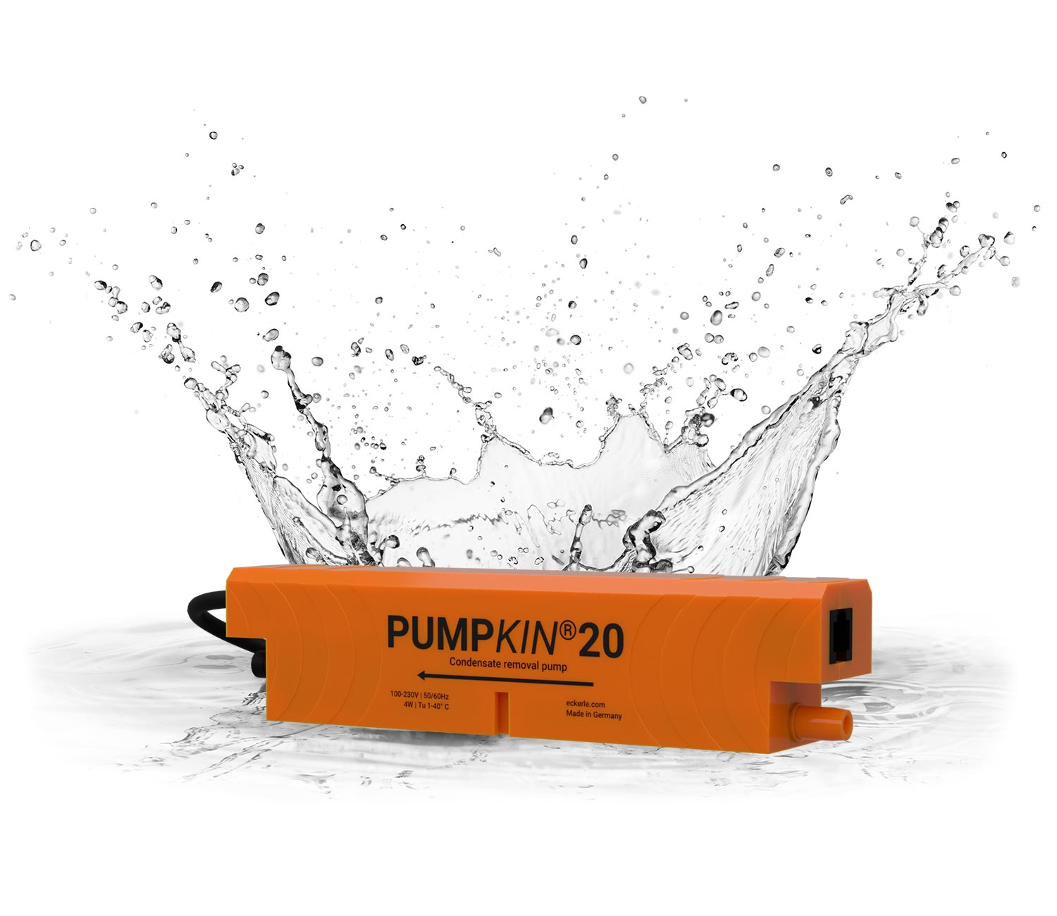 PUMPKIN®20 Kondensatpumpe Klimaanlage – leise Membranpumpe mit Wasserspritzer